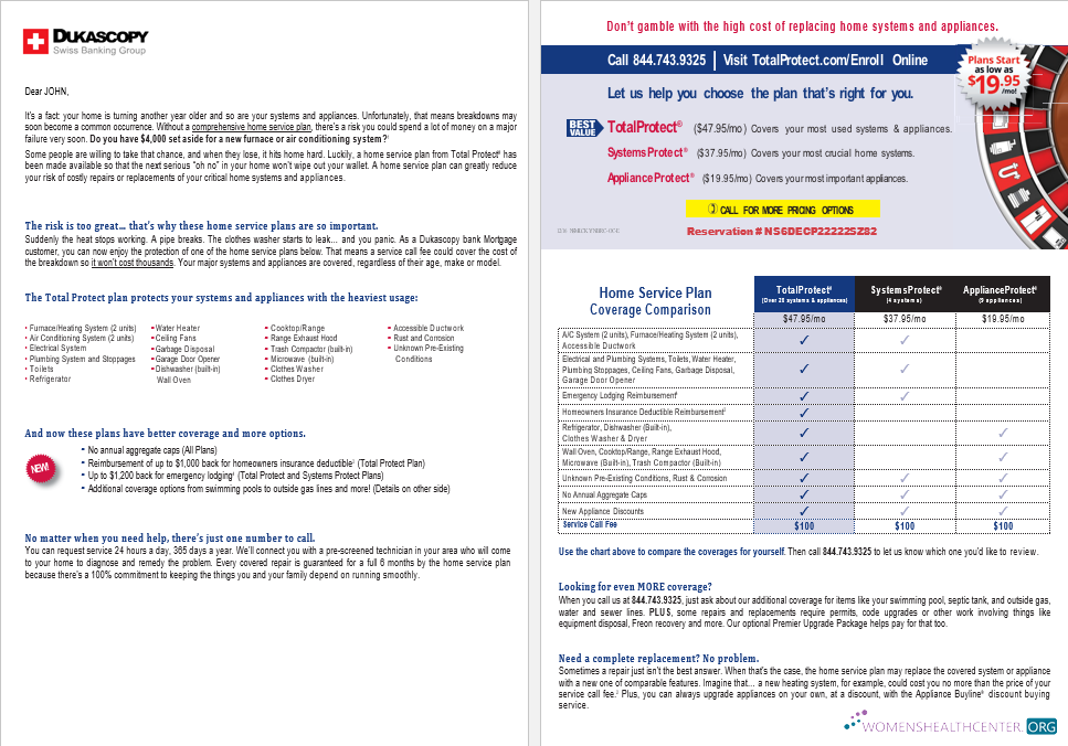 Switzerland Dukascopy bank mortgage loan statement in Word and PDF formats , 8 pages 5 6